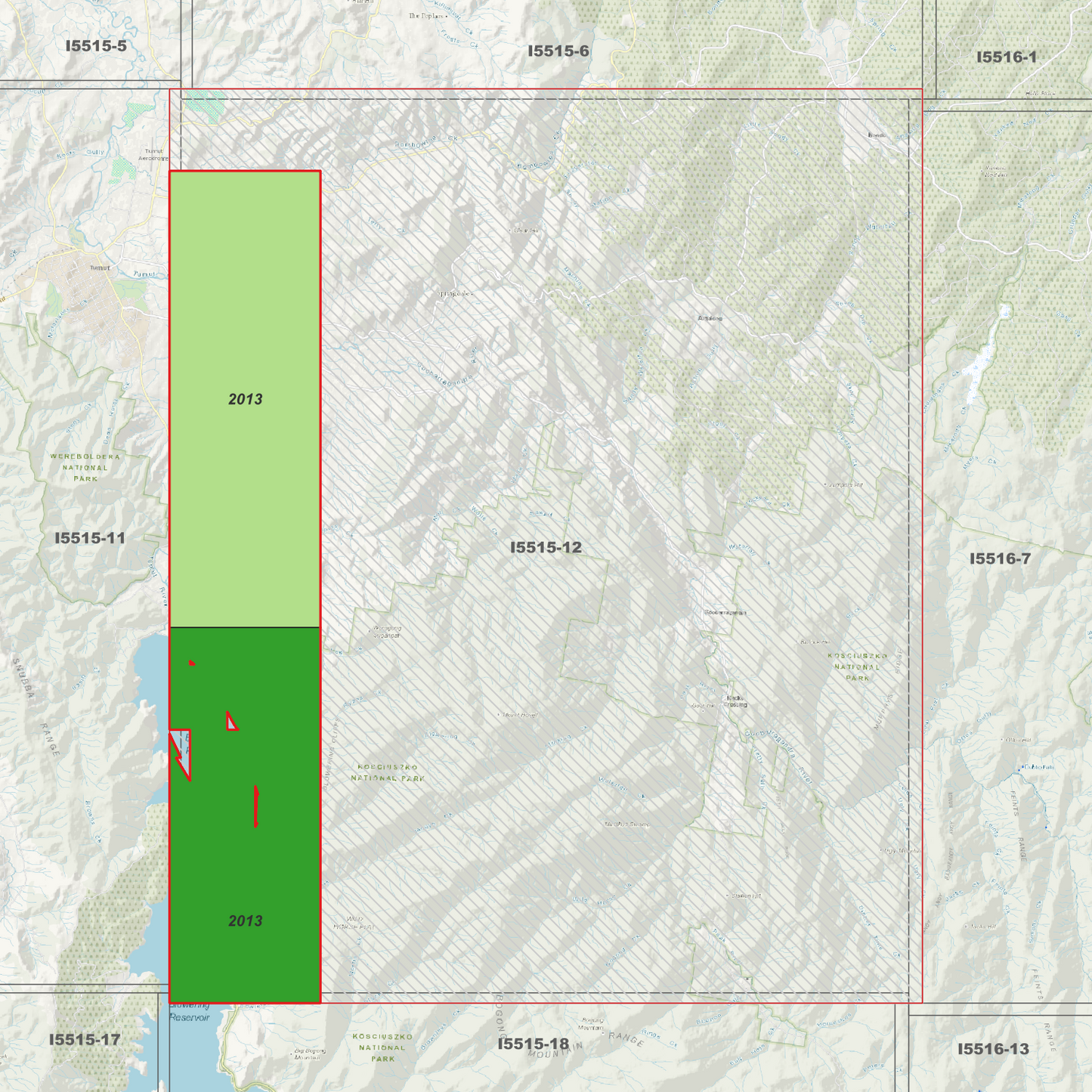Blowering 1m & 2m Digital Elevation Models (I5515-12)