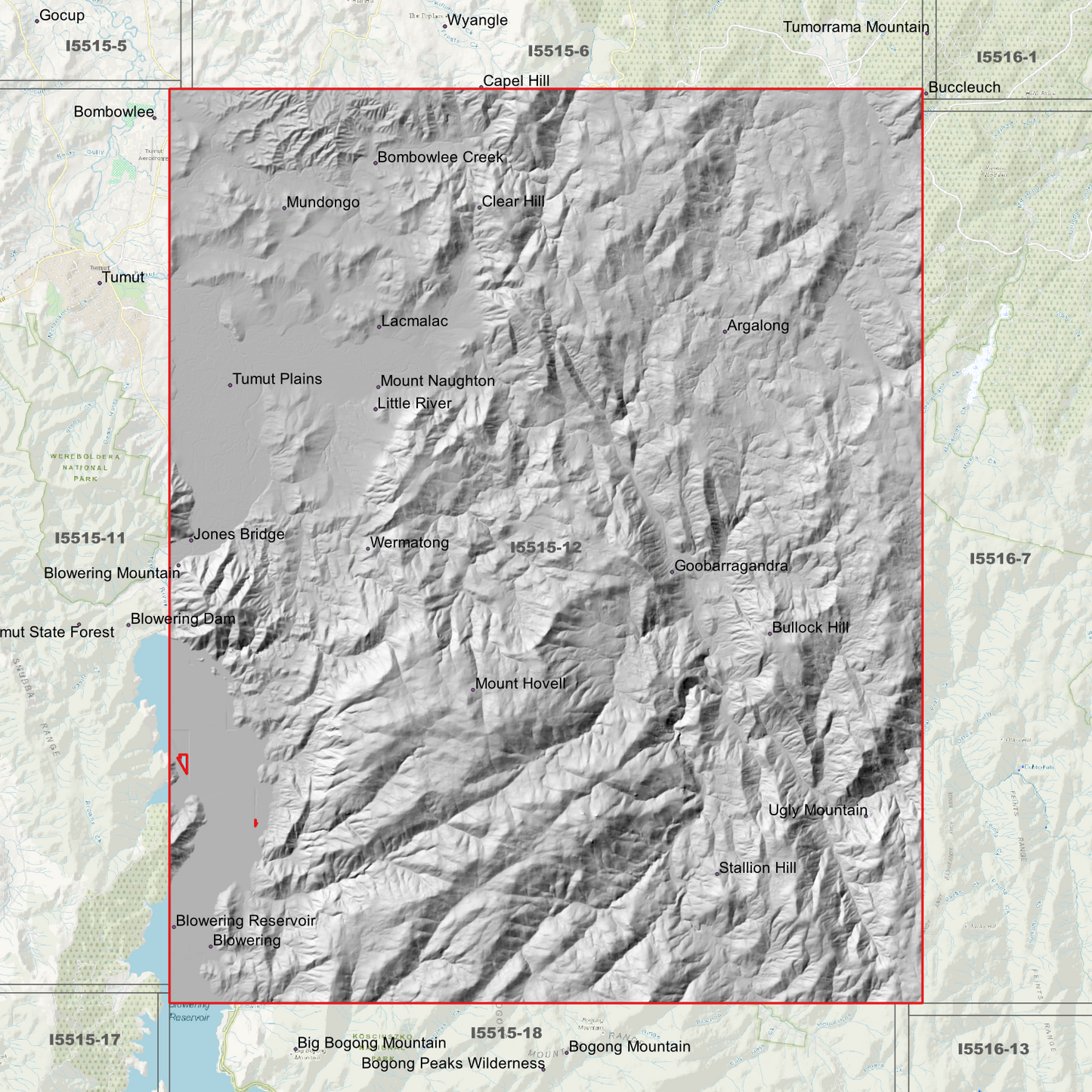 Blowering 1m & 2m Digital Elevation Models (I5515-12)