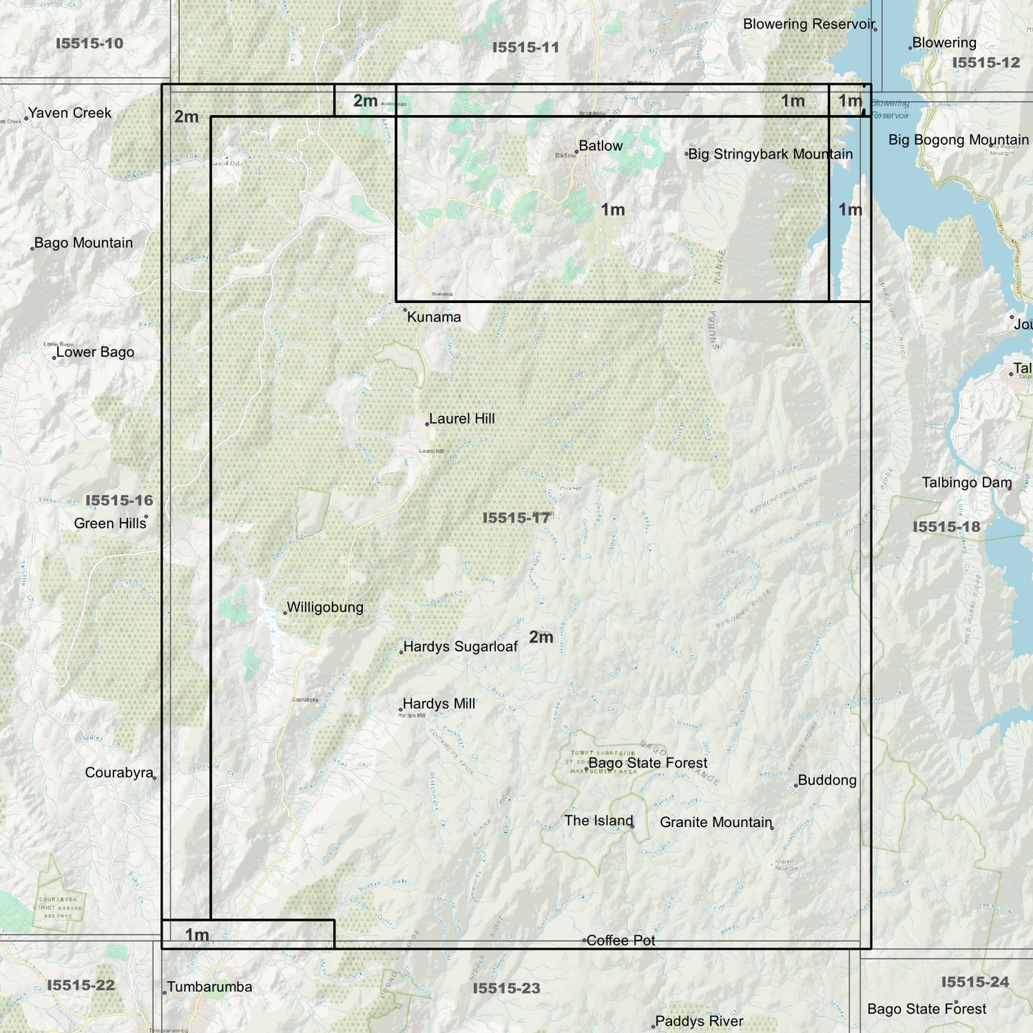 Batlow 1m & 2m Digital Elevation Models (I5515-17)
