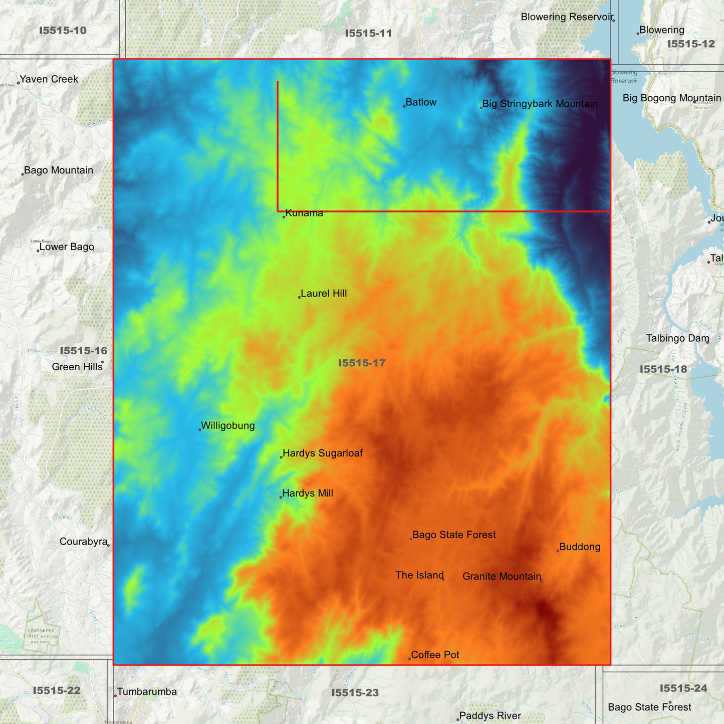 Batlow 1m & 2m Digital Elevation Models (I5515-17)