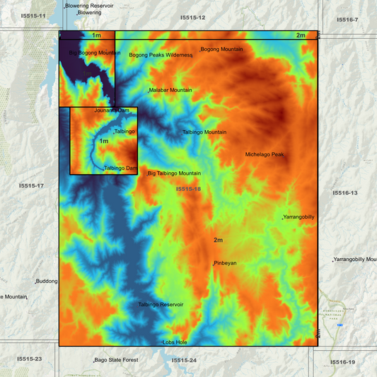 Talbingo 1m & 2m Digital Elevation Models (I5515-18)