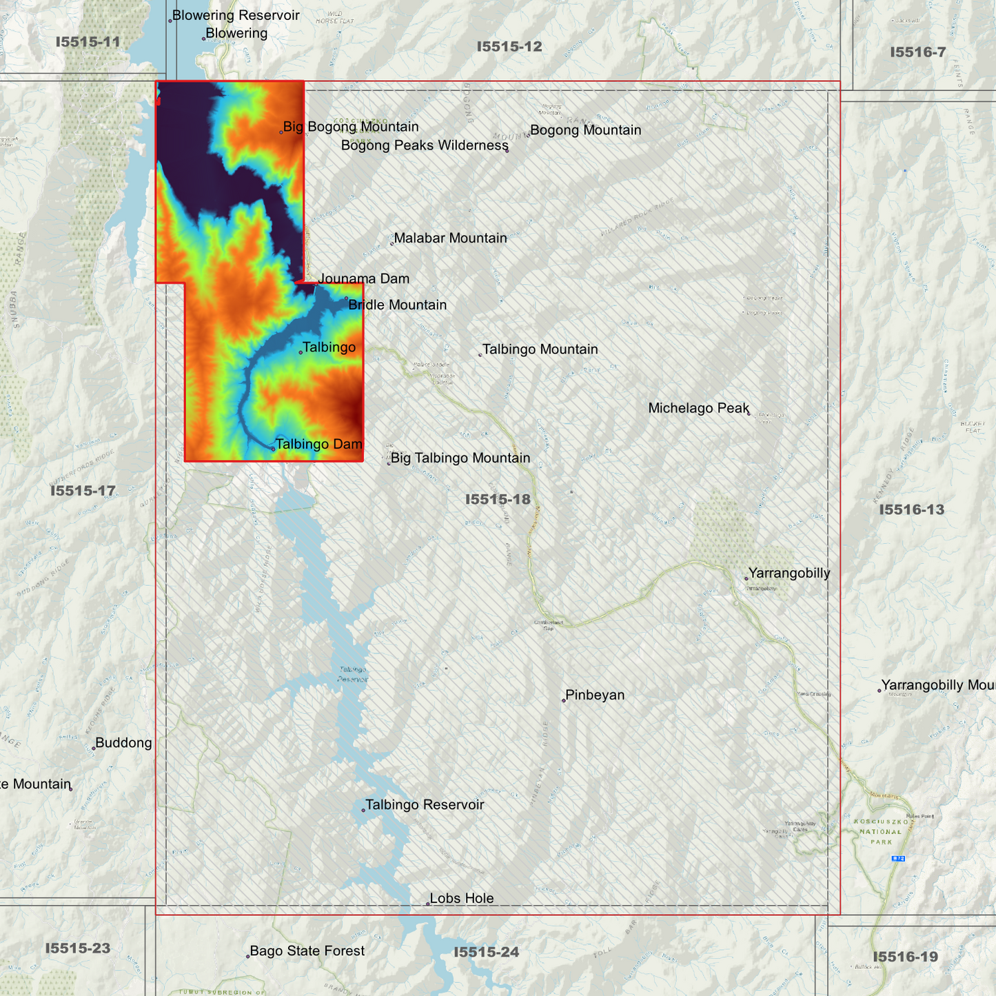 Talbingo 1m & 2m Digital Elevation Models (I5515-18)
