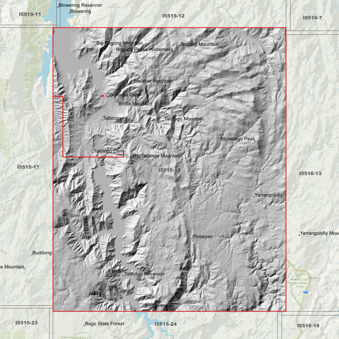 Talbingo 1m & 2m Digital Elevation Models (I5515-18)