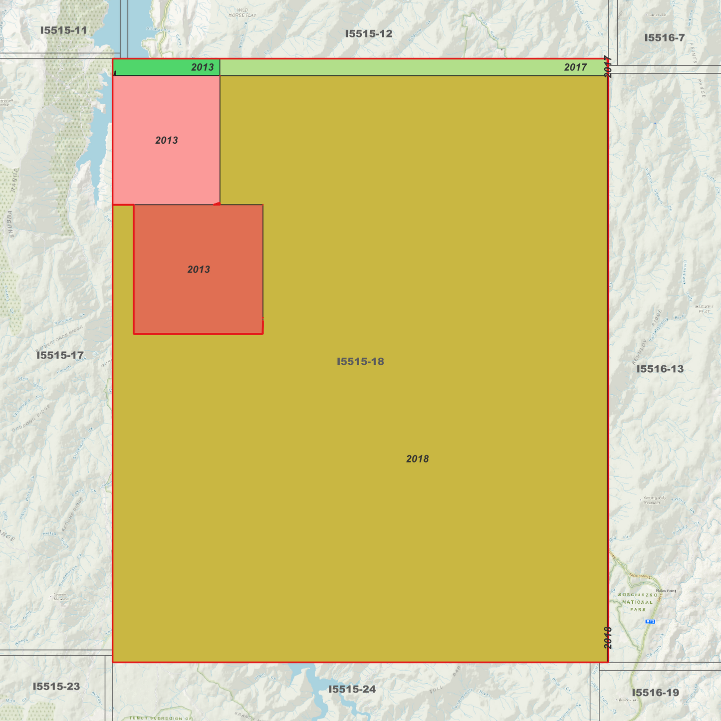 Talbingo 1m & 2m Digital Elevation Models (I5515-18)