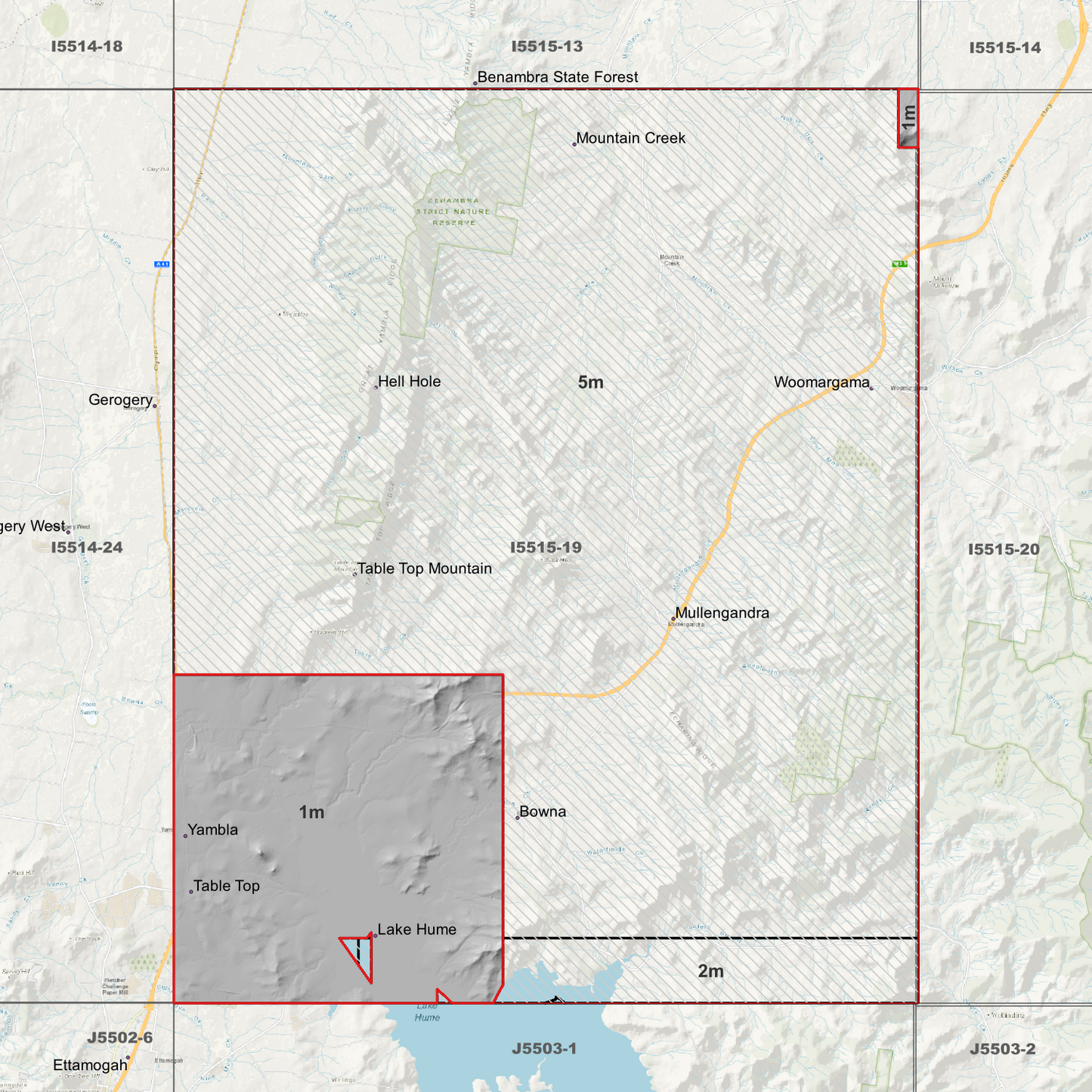 Table Top 1m, 2m & 5m Digital Elevation Models (I5515-19)
