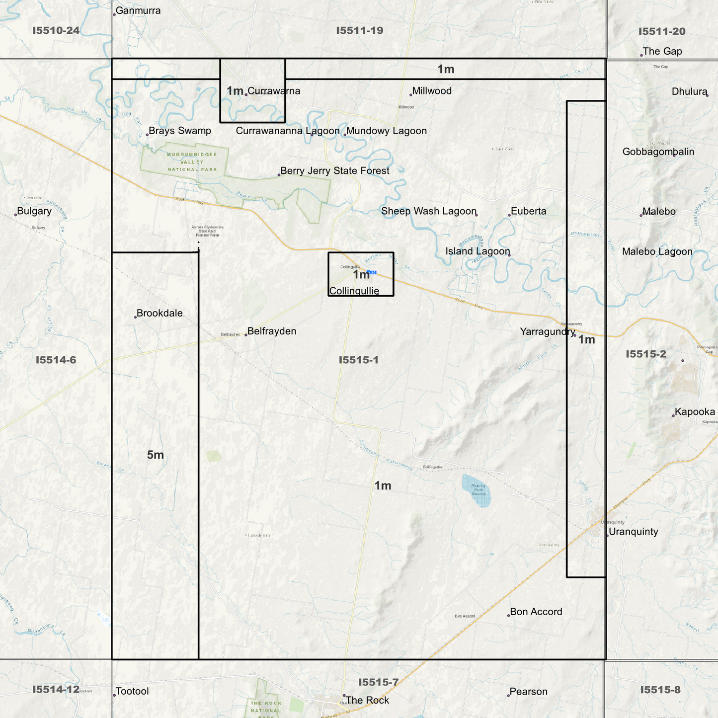 Collingullie 1m & 5m Digital Elevation Models (I5515-1)