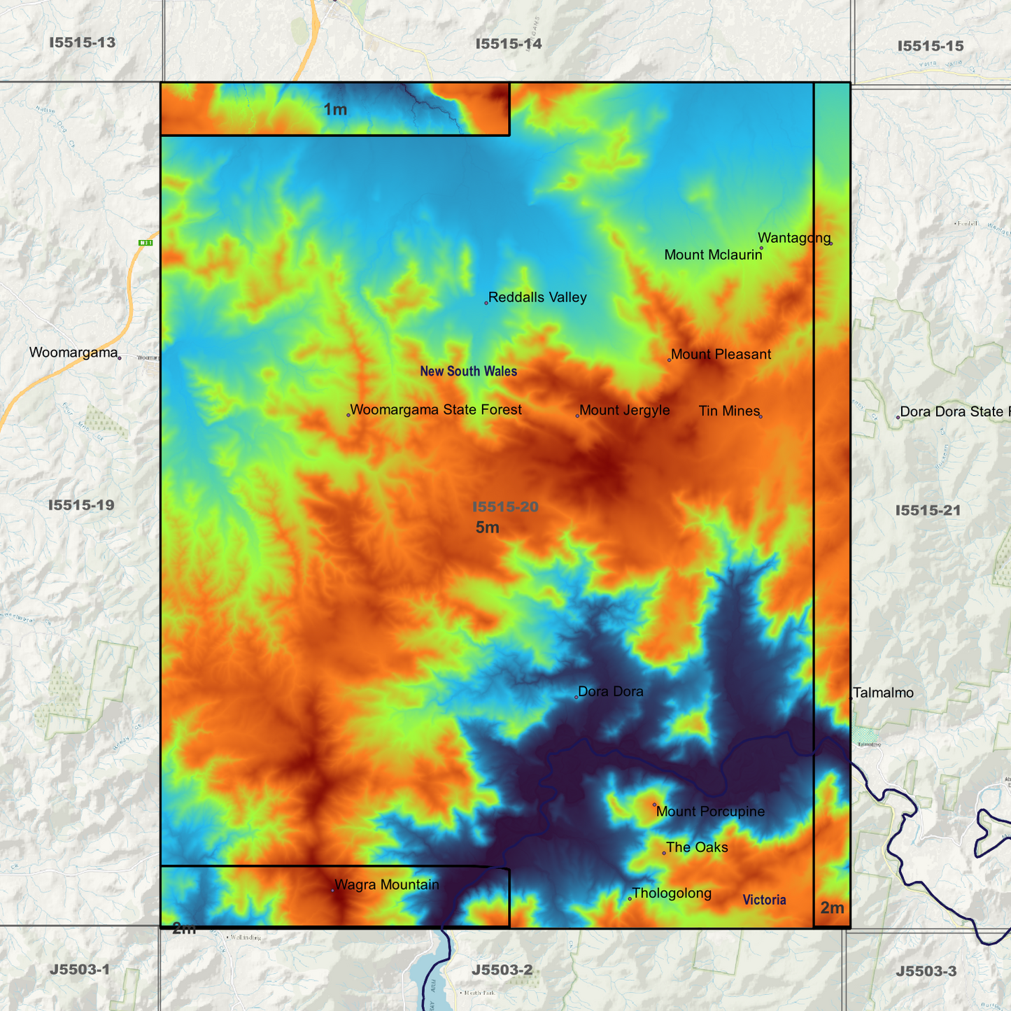 Porcupine 1m, 2m & 5m Digital Elevation Models (I5515-20)