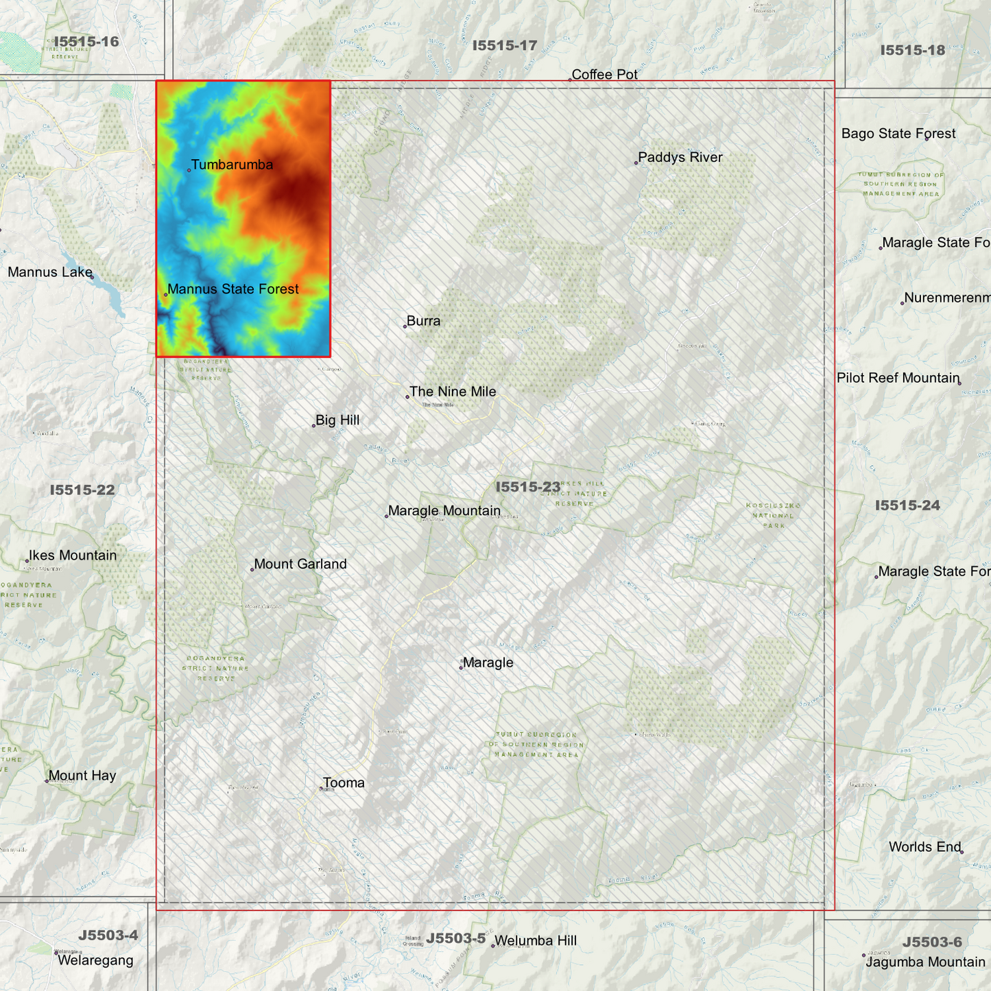 Tumbarumba 1m & 2m Digital Elevation Models (I5515-23)