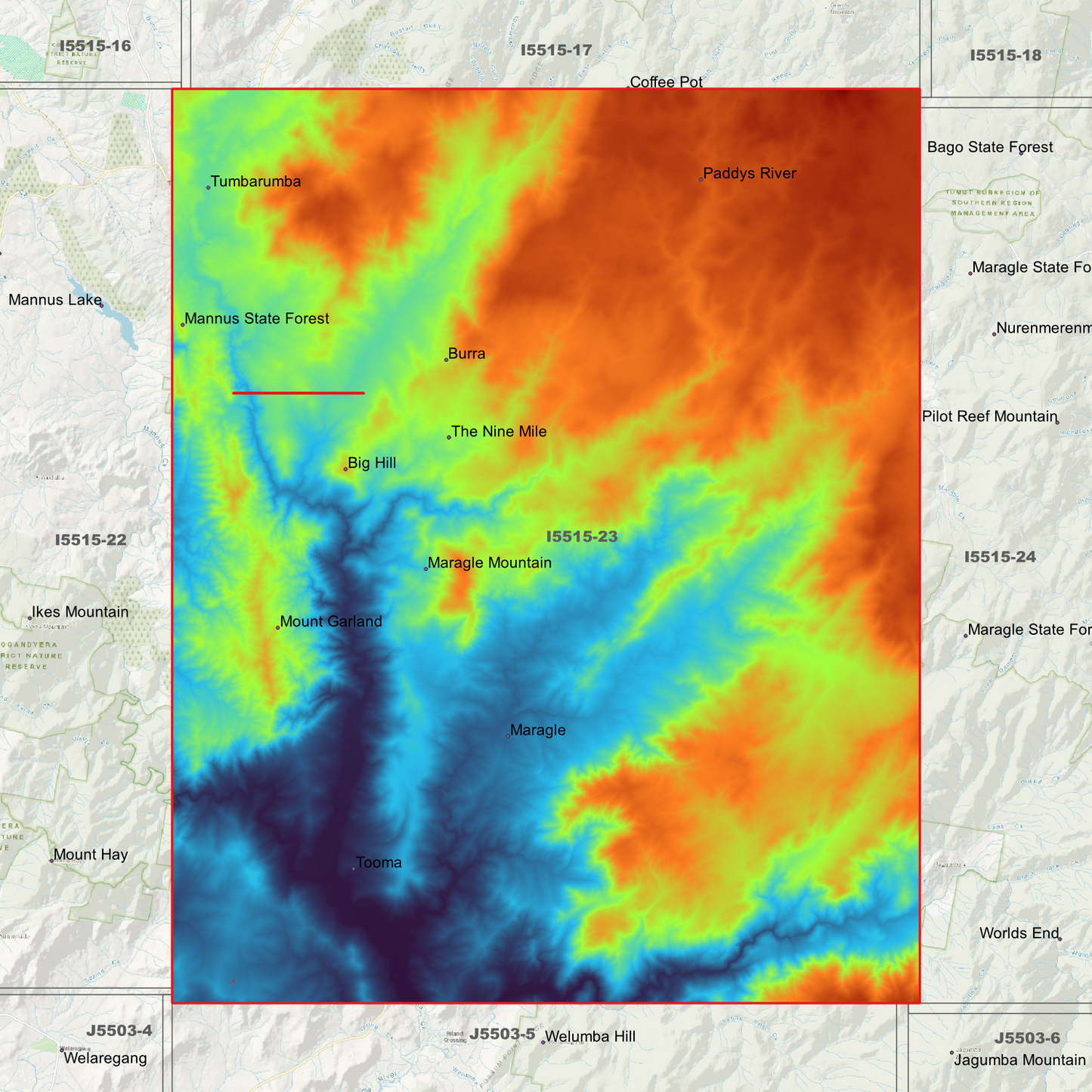 Tumbarumba 1m & 2m Digital Elevation Models (I5515-23)