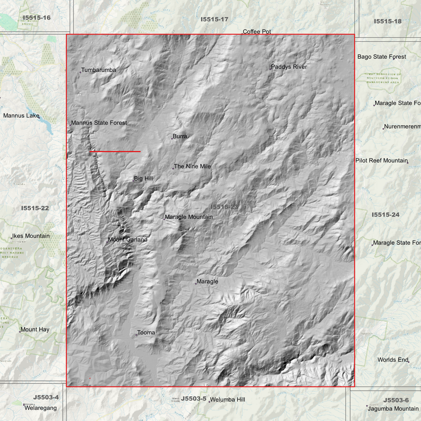 Tumbarumba 1m & 2m Digital Elevation Models (I5515-23)