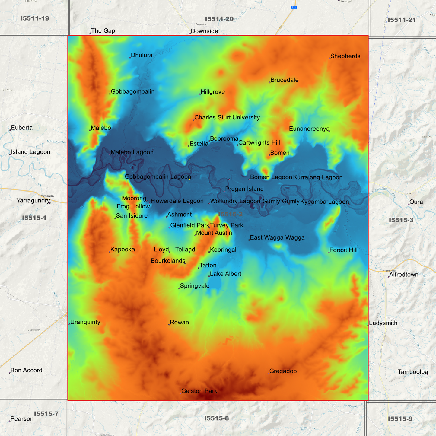Wagga Wagga 1m Digital Elevation Models (I5515-2)