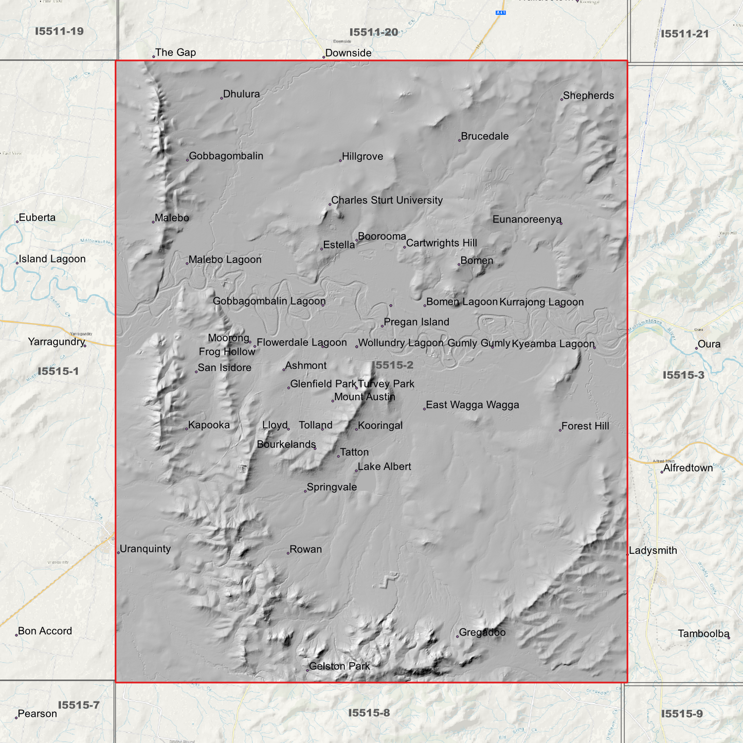 Wagga Wagga 1m Digital Elevation Models (I5515-2)