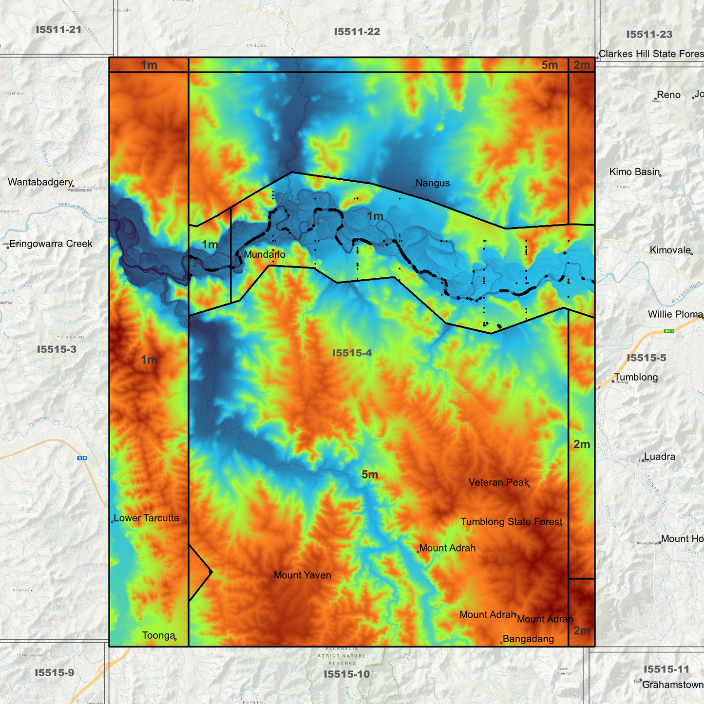 Nangus 1m, 2m & 5m Digital Elevation Models (I5515-4)