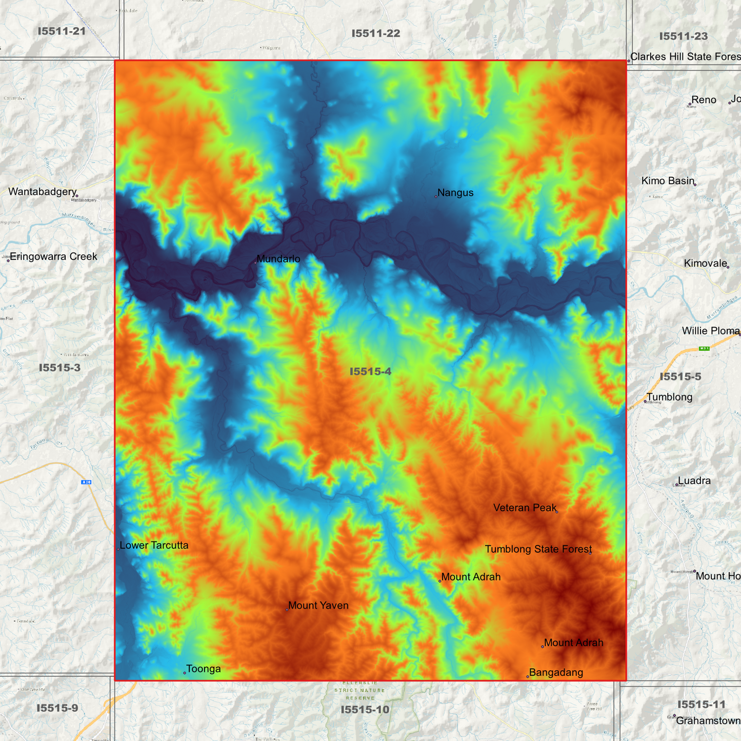 Nangus 1m, 2m & 5m Digital Elevation Models (I5515-4)