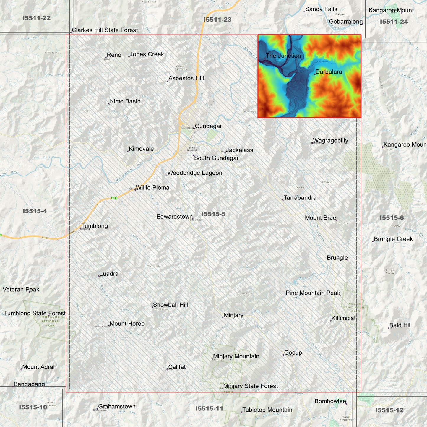 Gundagai 1m & 2m Digital Elevation Models (I5515-5)