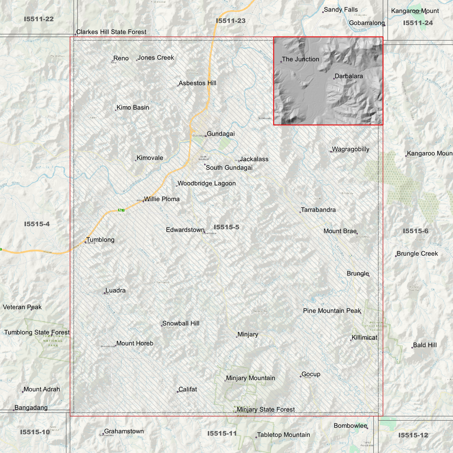 Gundagai 1m & 2m Digital Elevation Models (I5515-5)