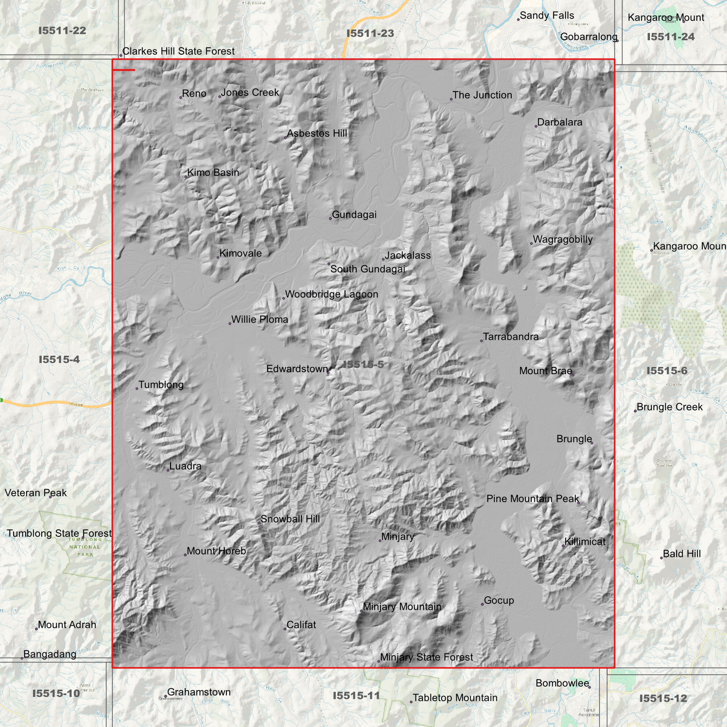 Gundagai 1m & 2m Digital Elevation Models (I5515-5)