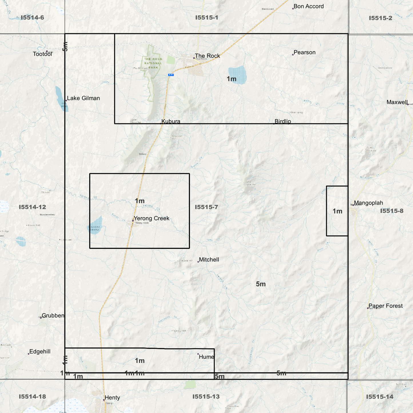 The Rock 1m & 5m Digital Elevation Models (I5515-7)