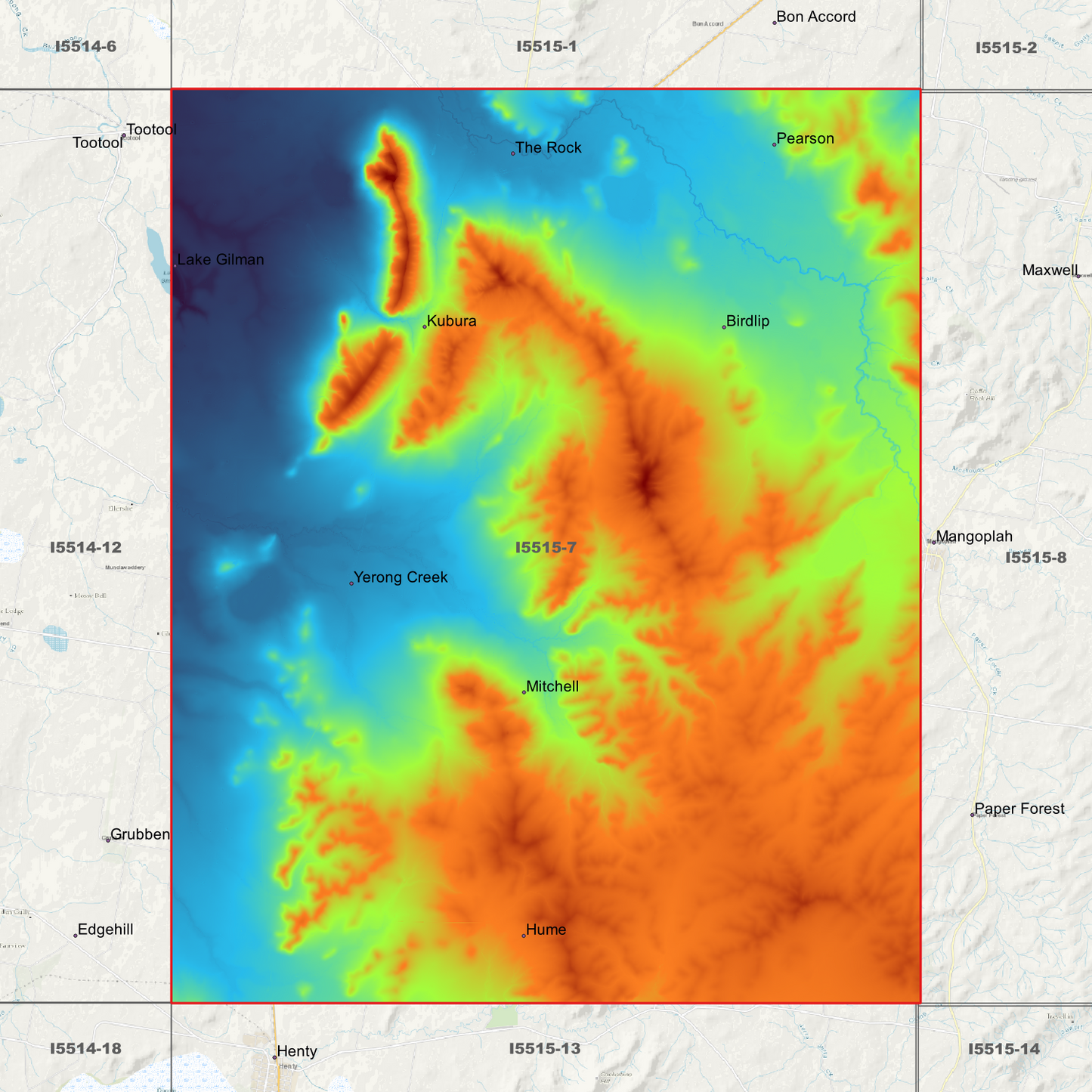 The Rock 1m & 5m Digital Elevation Models (I5515-7)