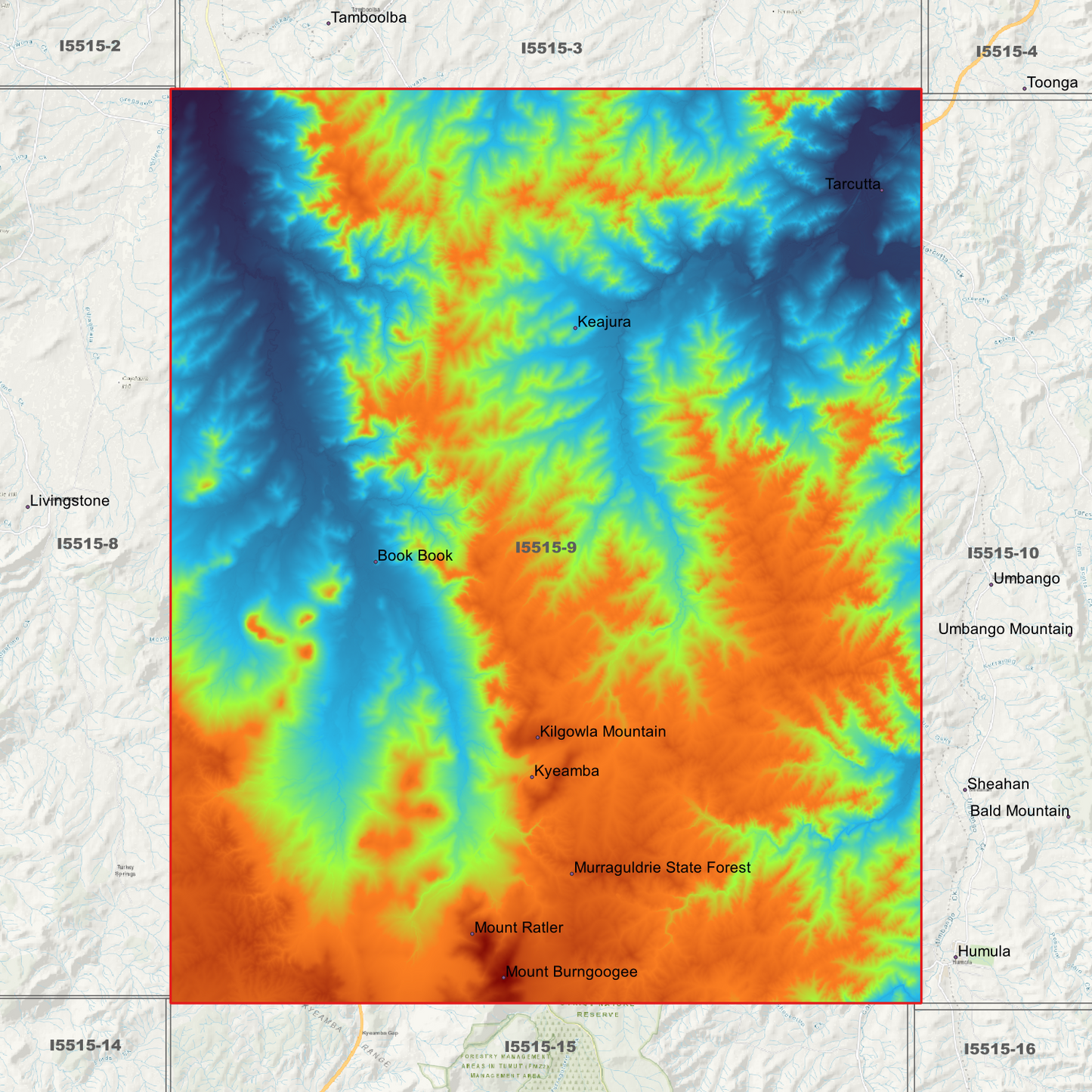 Tarcutta 1m & 5m Digital Elevation Models (I5515-9)