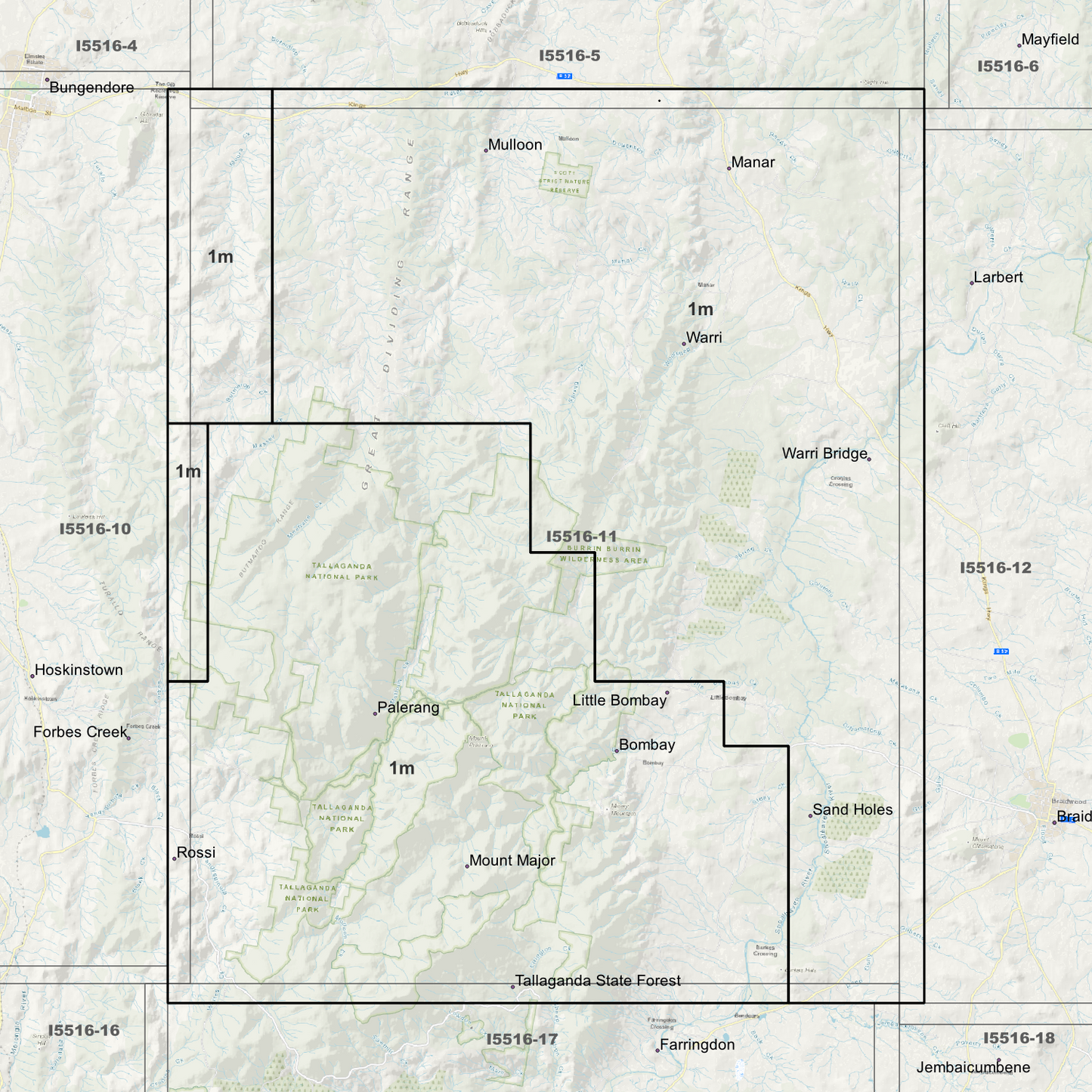 Palerang 1m Digital Elevation Models (I5516-11)