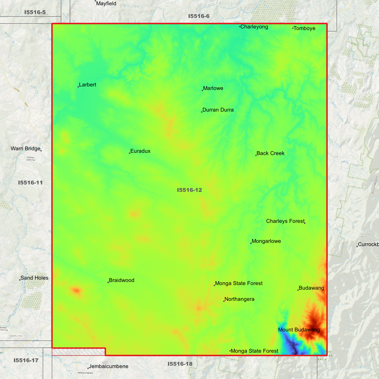 Braidwood 1m Digital Elevation Model (I5516-12)