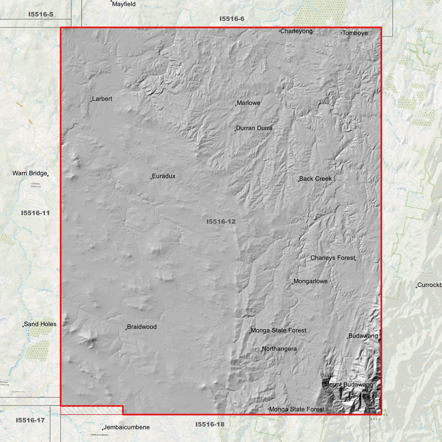 Braidwood 1m Digital Elevation Model (I5516-12)