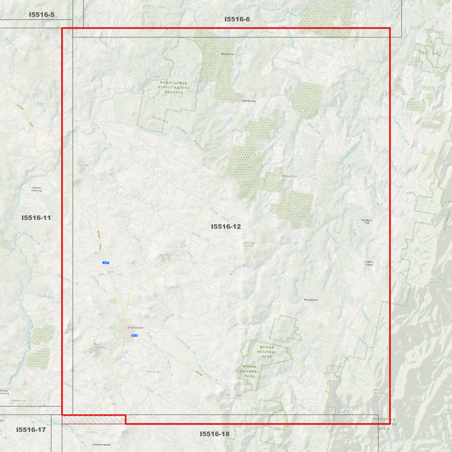 Braidwood 1m Digital Elevation Model (I5516-12)