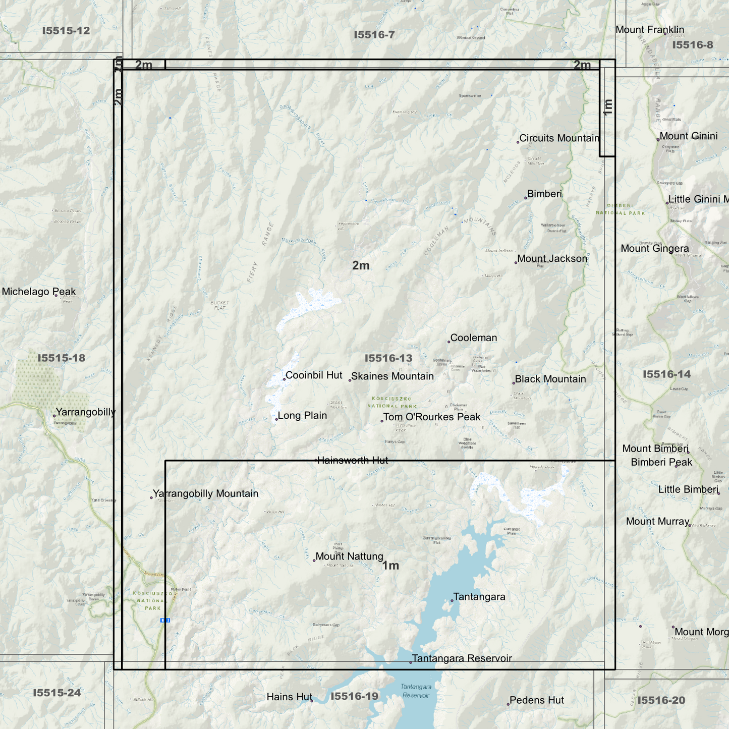 Tantangara 1m & 2m Digital Elevation Models (I5516-13)