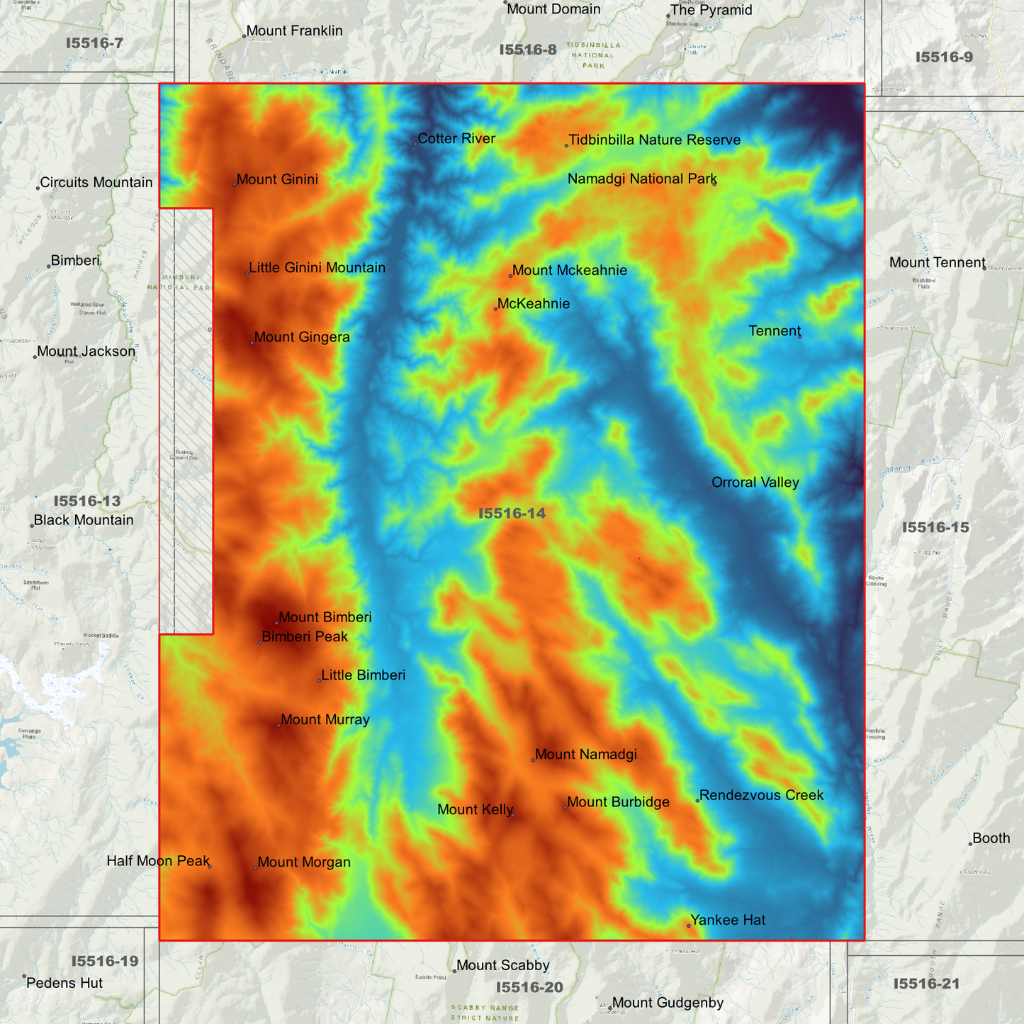 Bimberi 1m & 2m Digital Elevation Models (I5516-14)