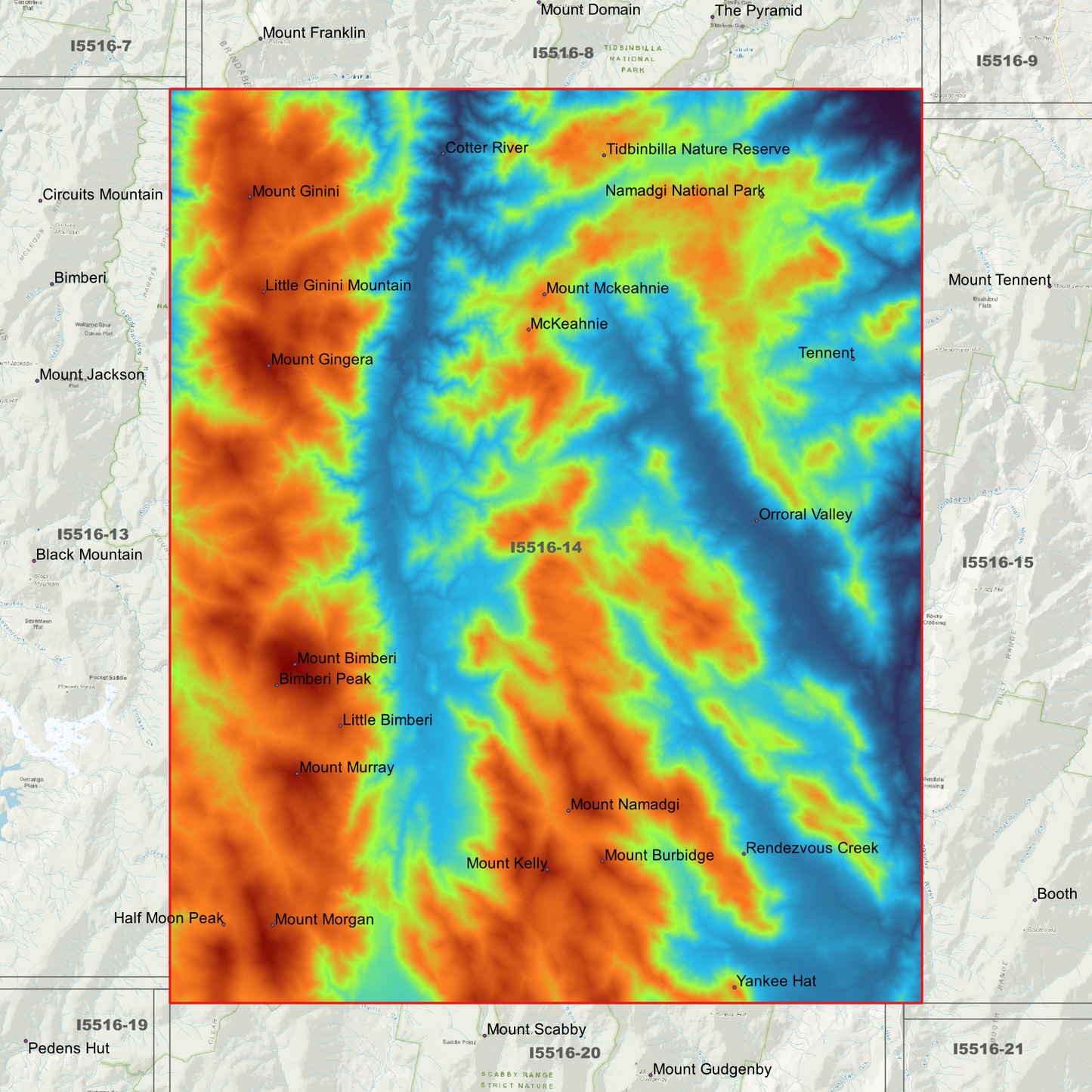 Bimberi 1m & 2m Digital Elevation Models (I5516-14)