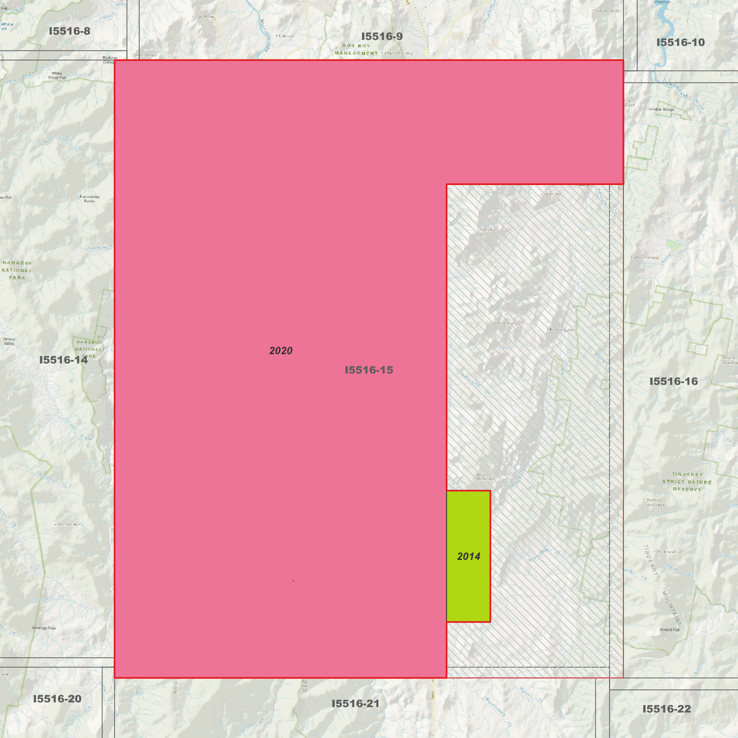 Michelago 1m & 2m Digital Elevation Models (I5516-15)