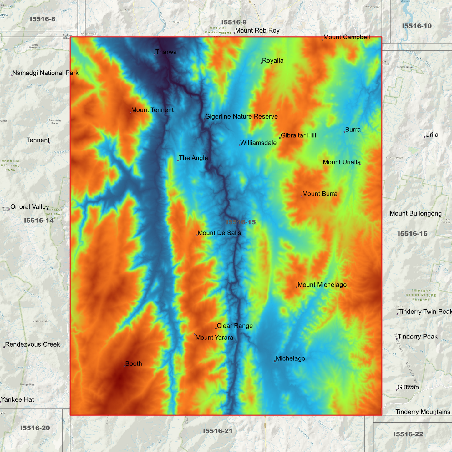 Michelago 1m & 2m Digital Elevation Models (I5516-15)