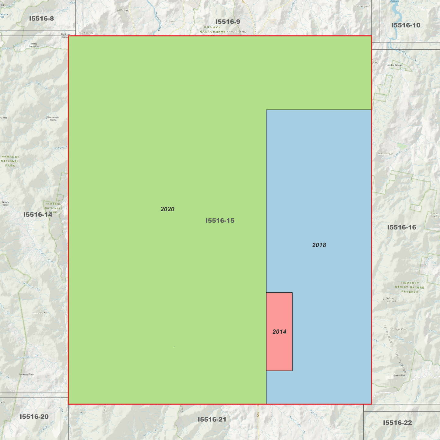 Michelago 1m & 2m Digital Elevation Models (I5516-15)