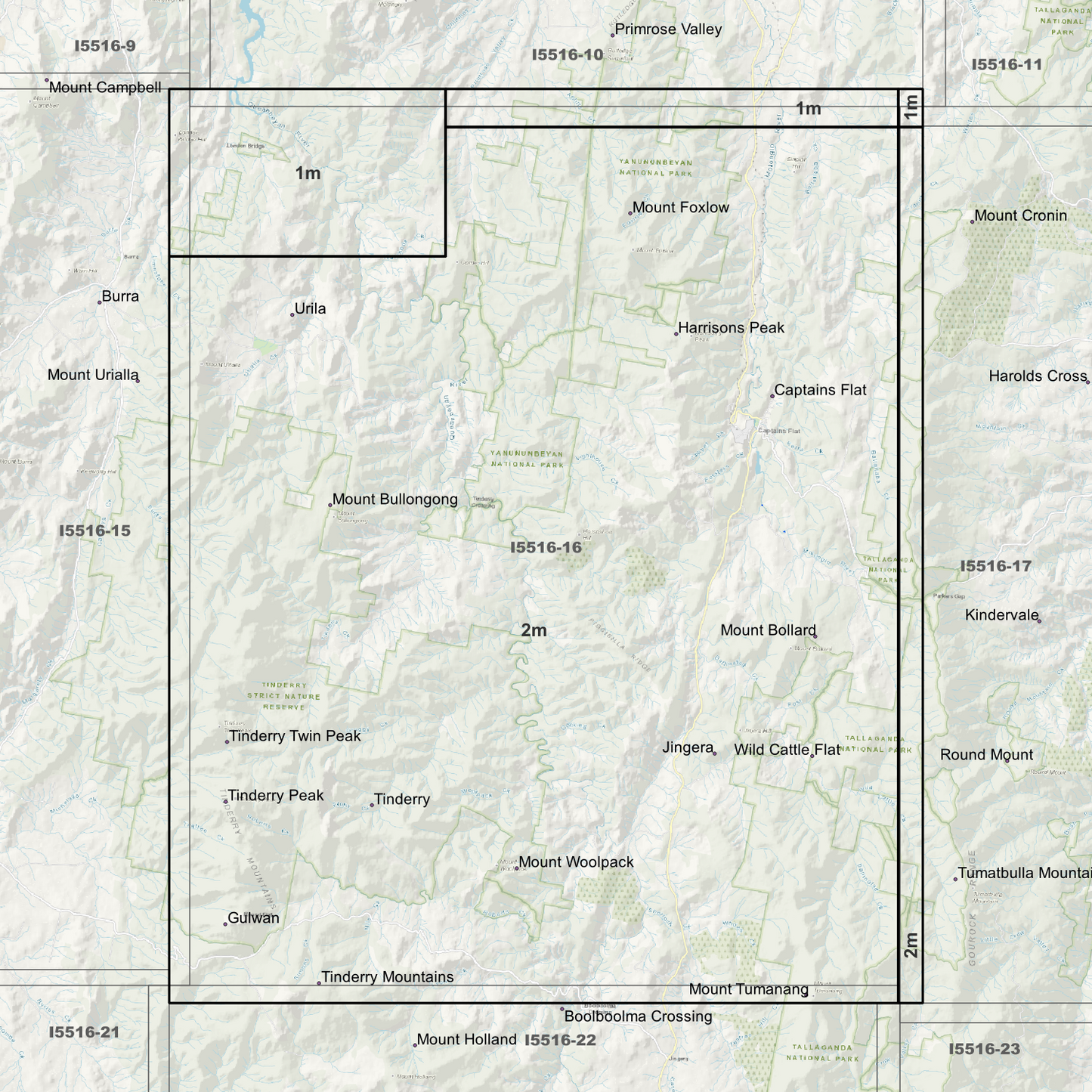Captains Flat 1m & 2m Digital Elevation Models (I5516-16)