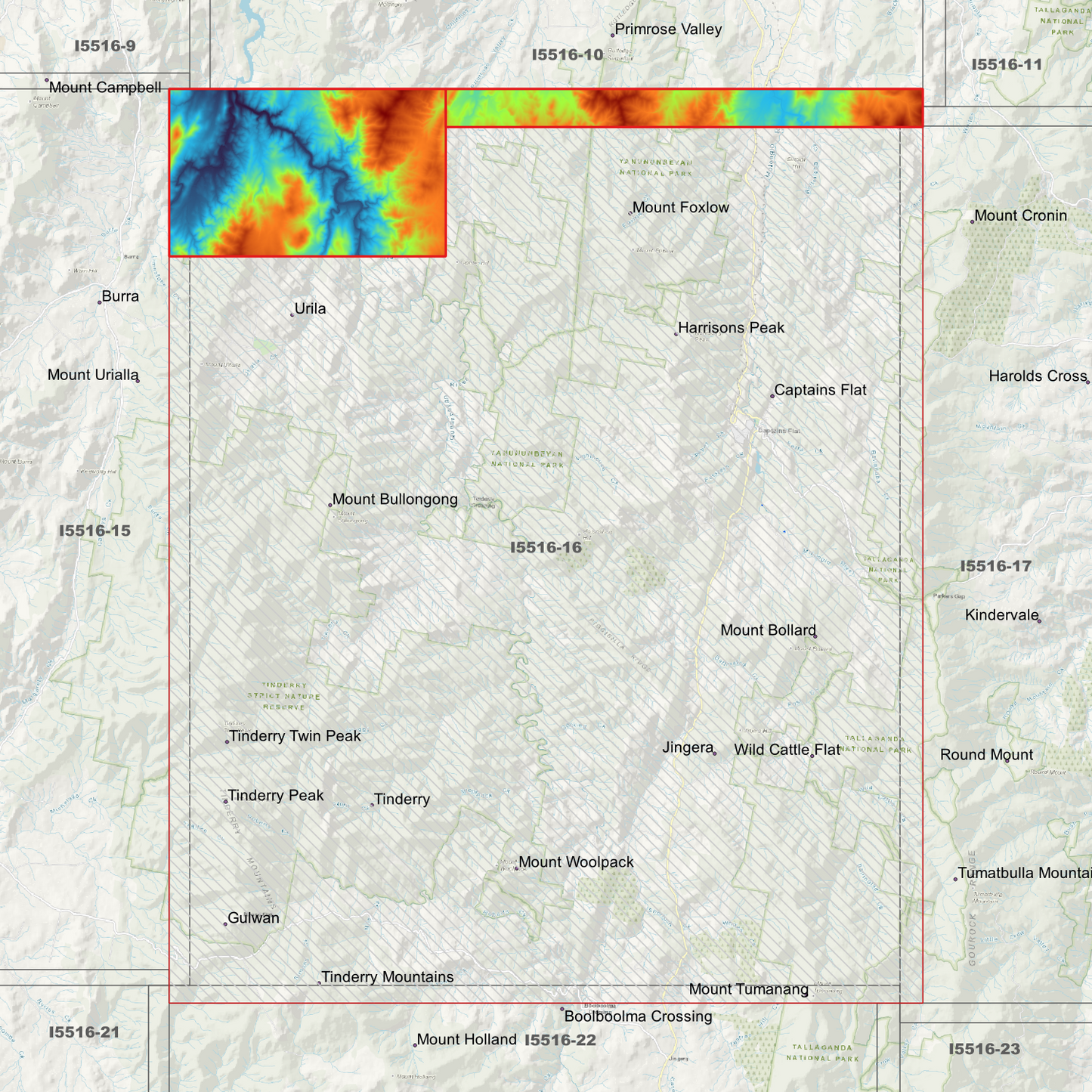 Captains Flat 1m & 2m Digital Elevation Models (I5516-16)