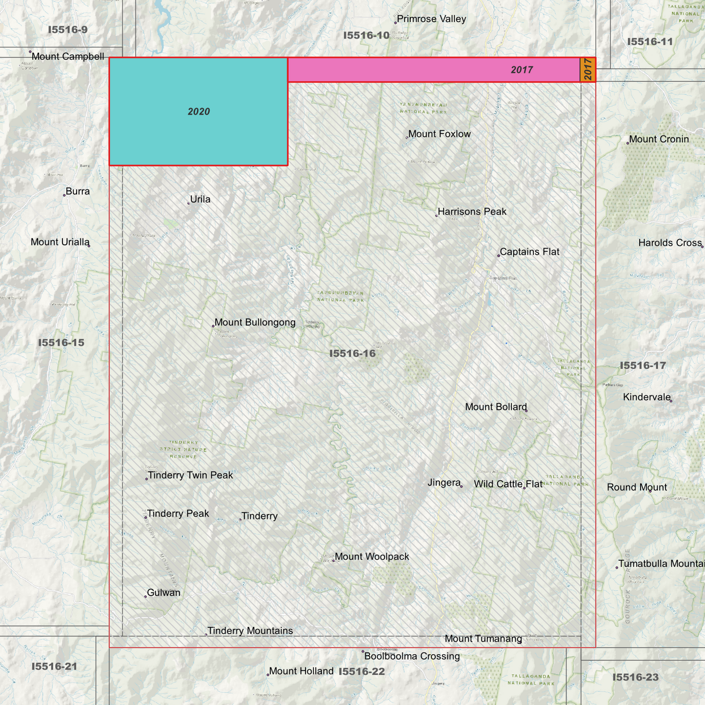 Captains Flat 1m & 2m Digital Elevation Models (I5516-16)