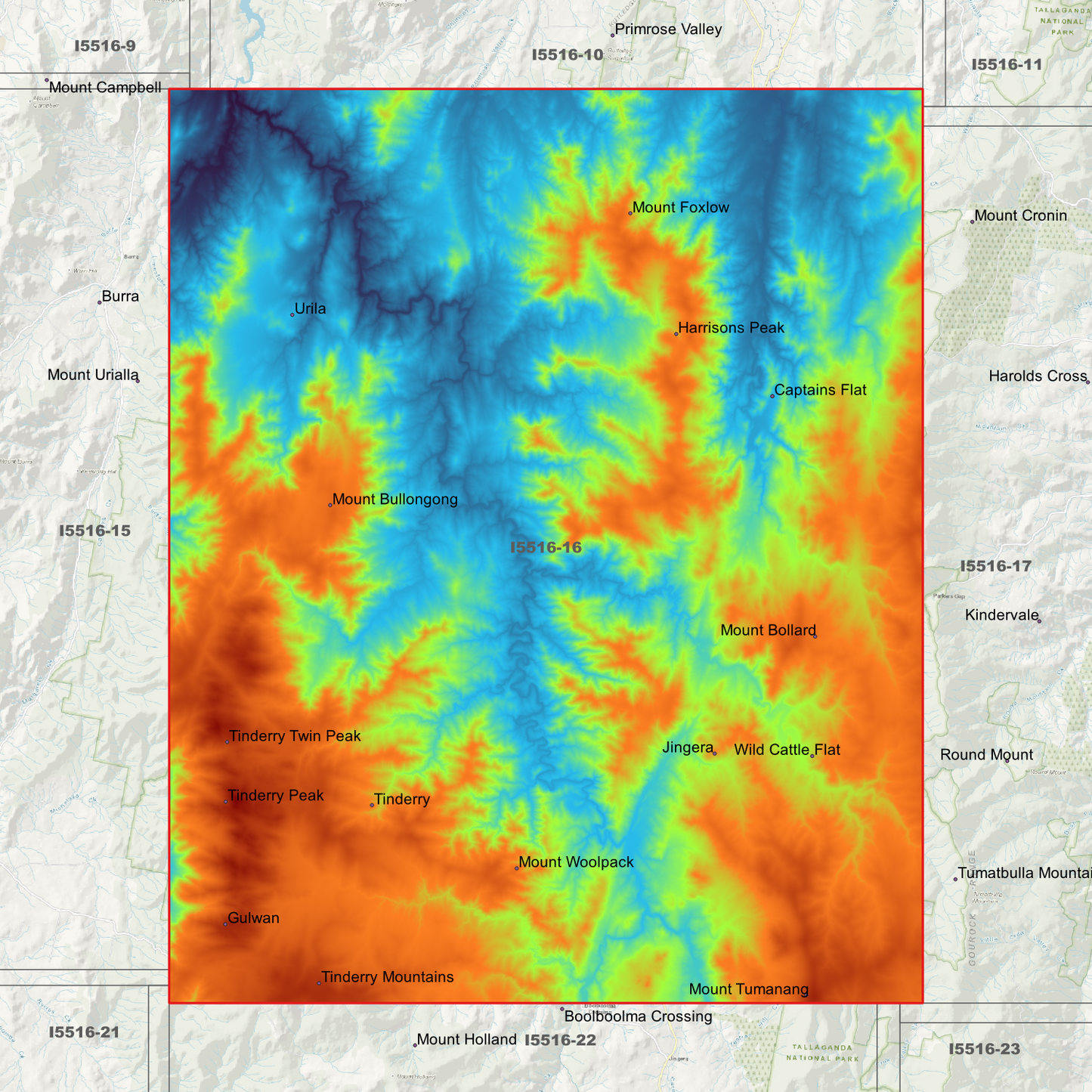 Captains Flat 1m & 2m Digital Elevation Models (I5516-16)