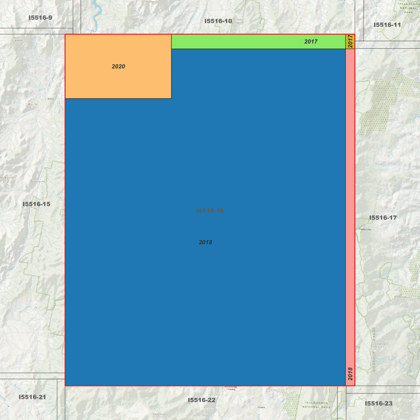 Captains Flat 1m & 2m Digital Elevation Models (I5516-16)