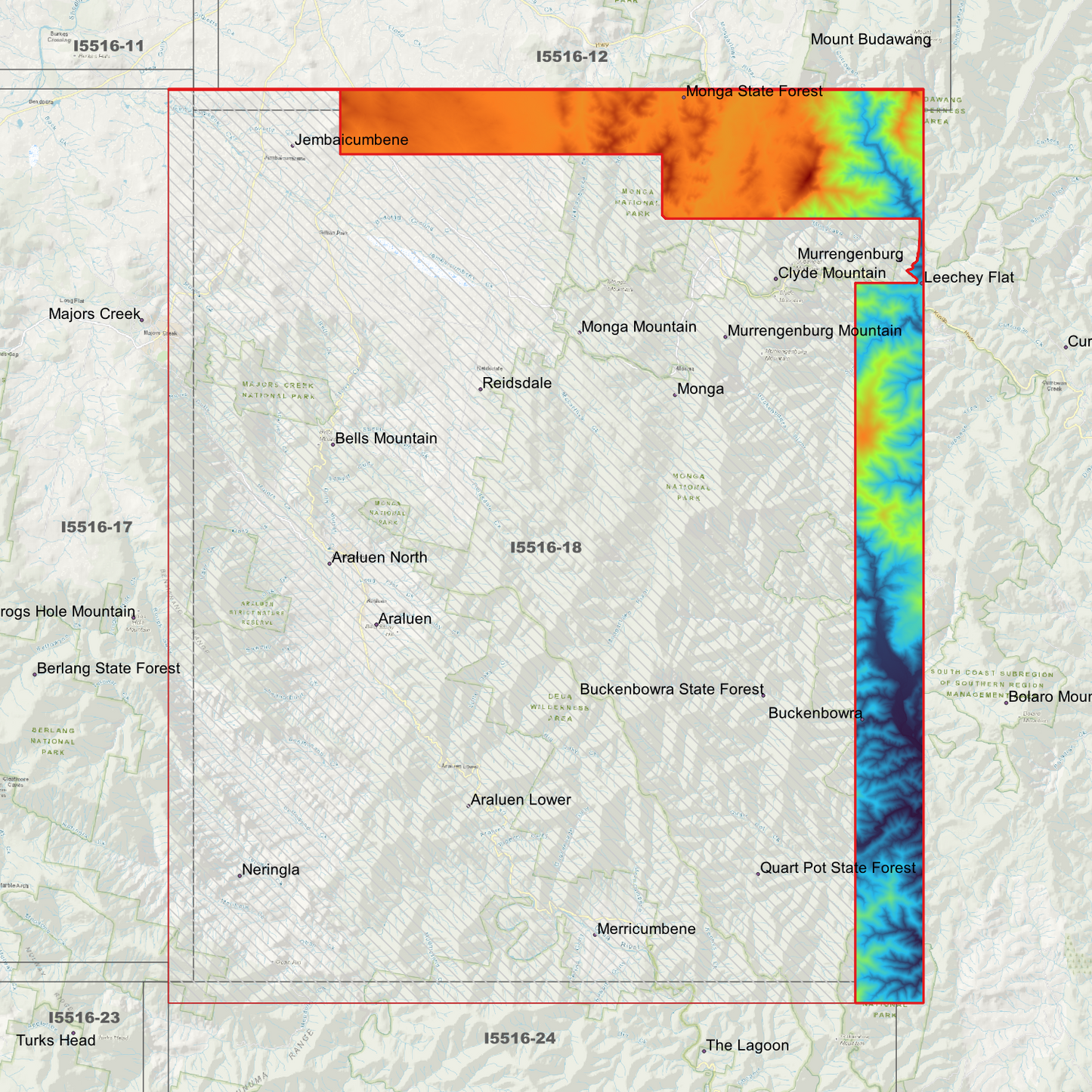 Araluen 1m & 2m Digital Elevation Models (I5516-18)