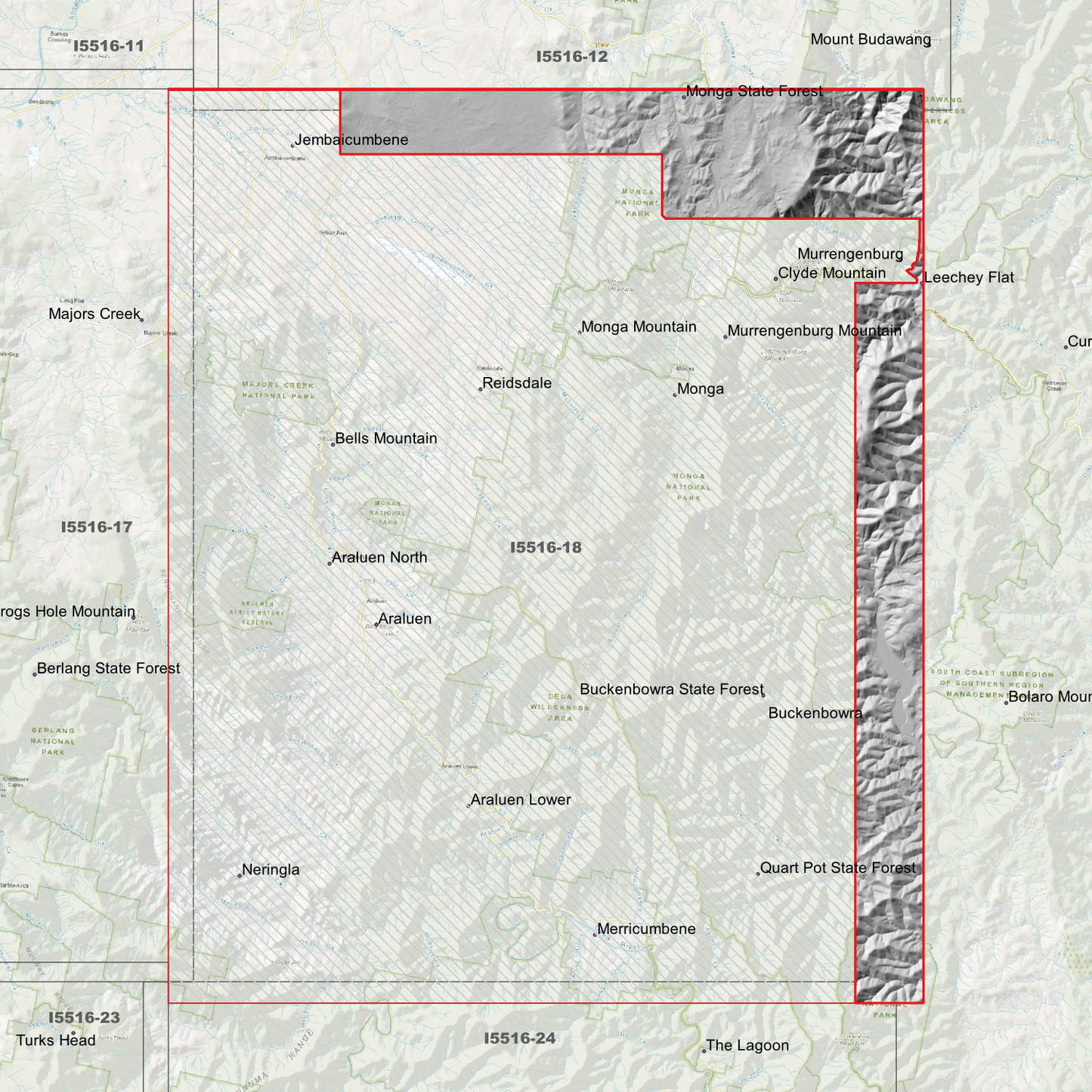 Araluen 1m & 2m Digital Elevation Models (I5516-18)