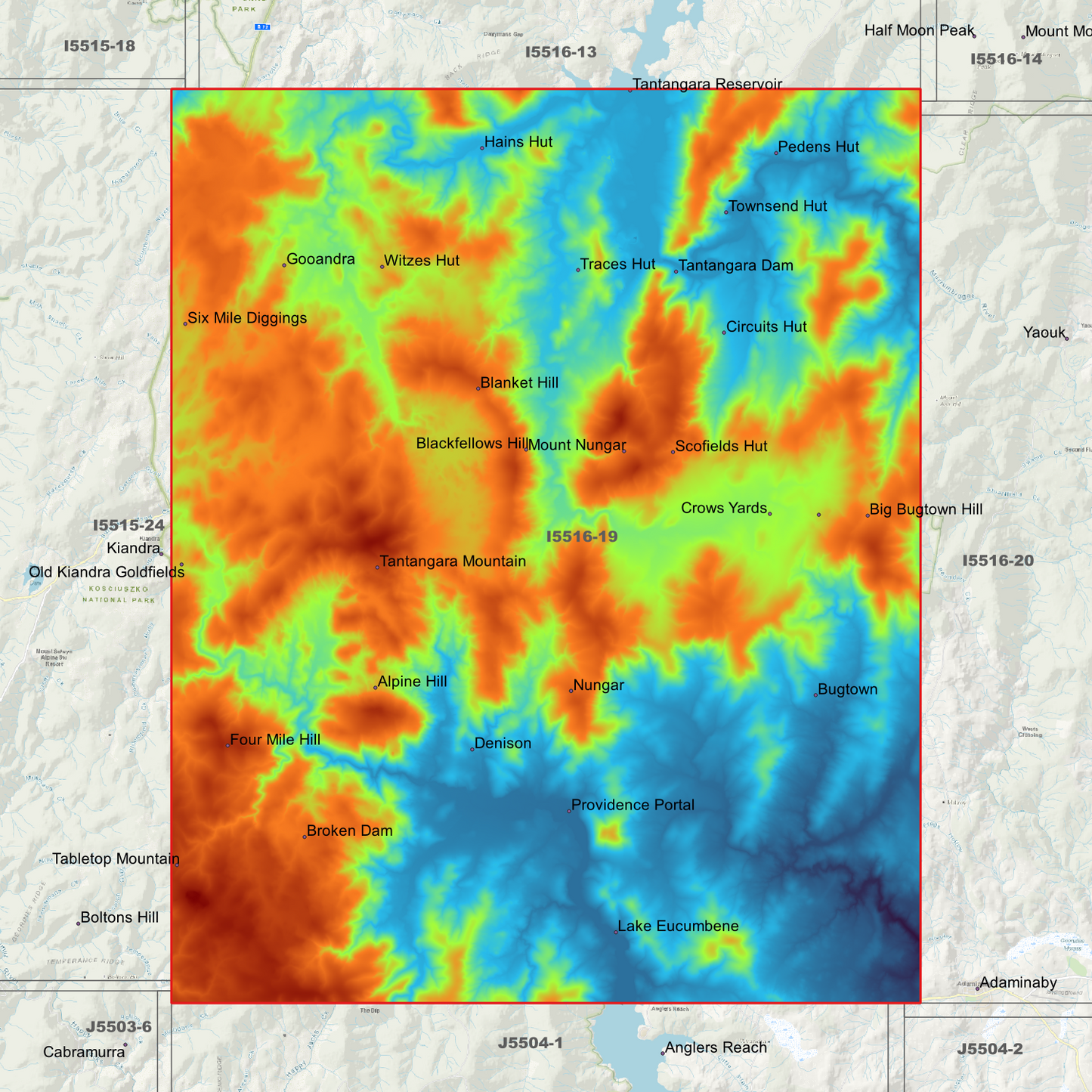 Bugtown 1m & 2m Digital Elevation Models (I5516-19)