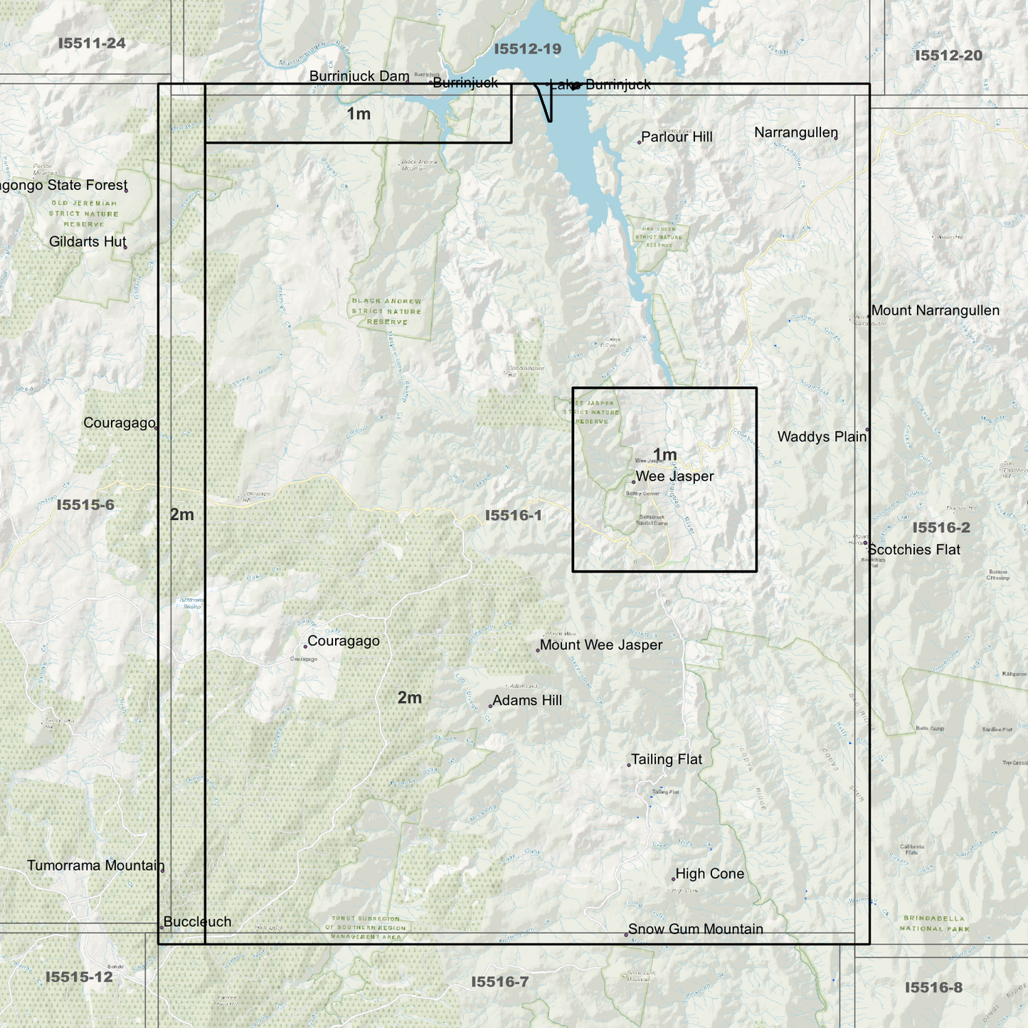 Wee Jasper 1m & 2m Digital Elevation Models (I5516-1)