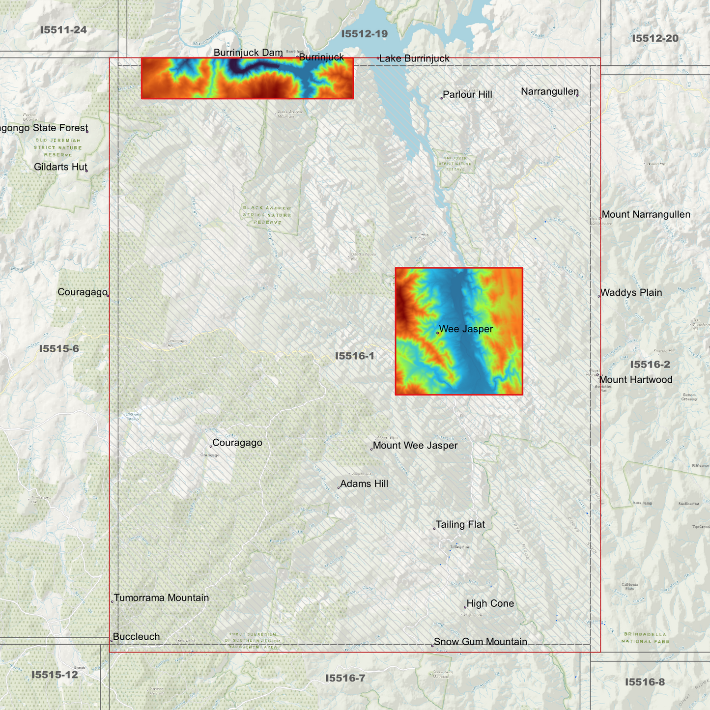 Wee Jasper 1m & 2m Digital Elevation Models (I5516-1)