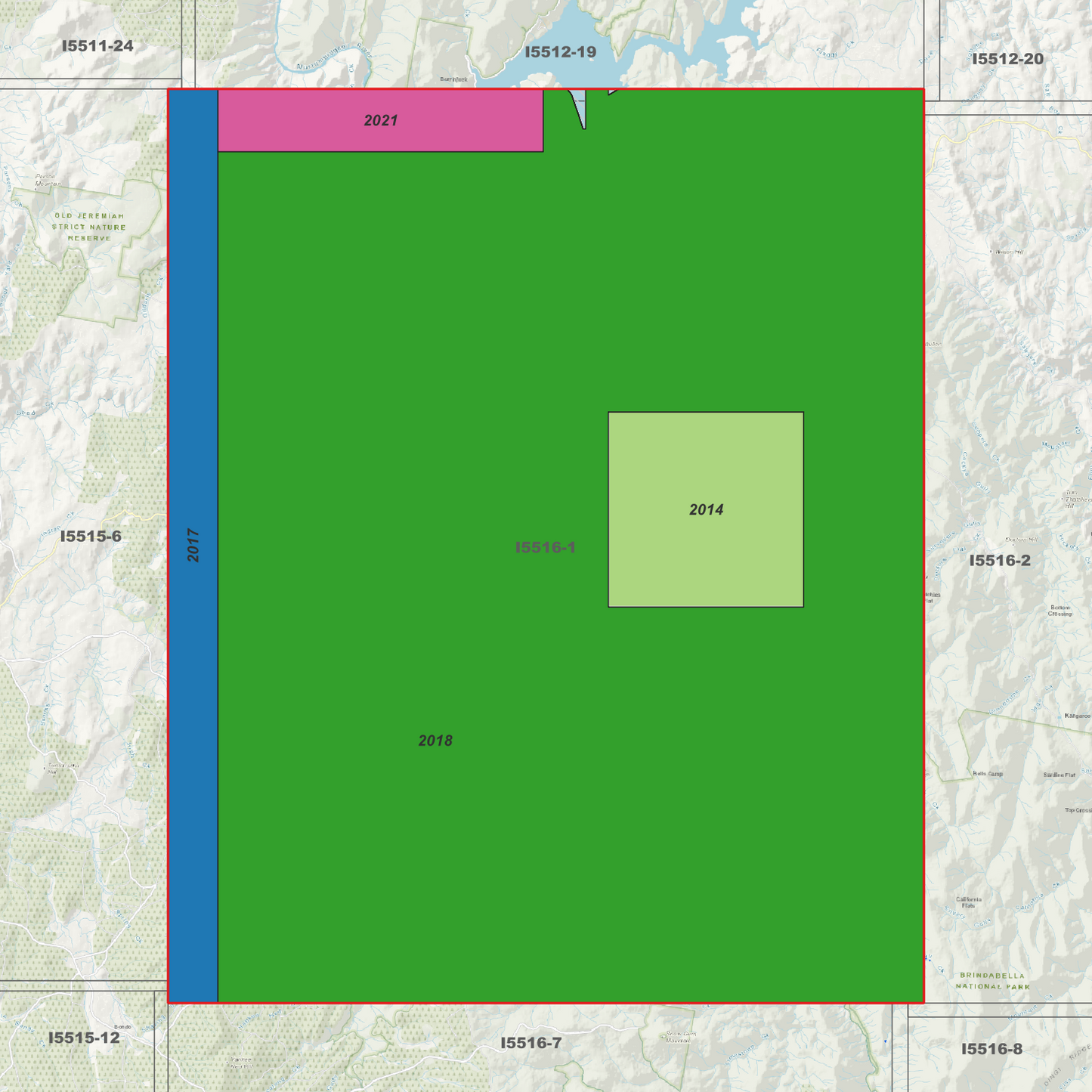Wee Jasper 1m & 2m Digital Elevation Models (I5516-1)