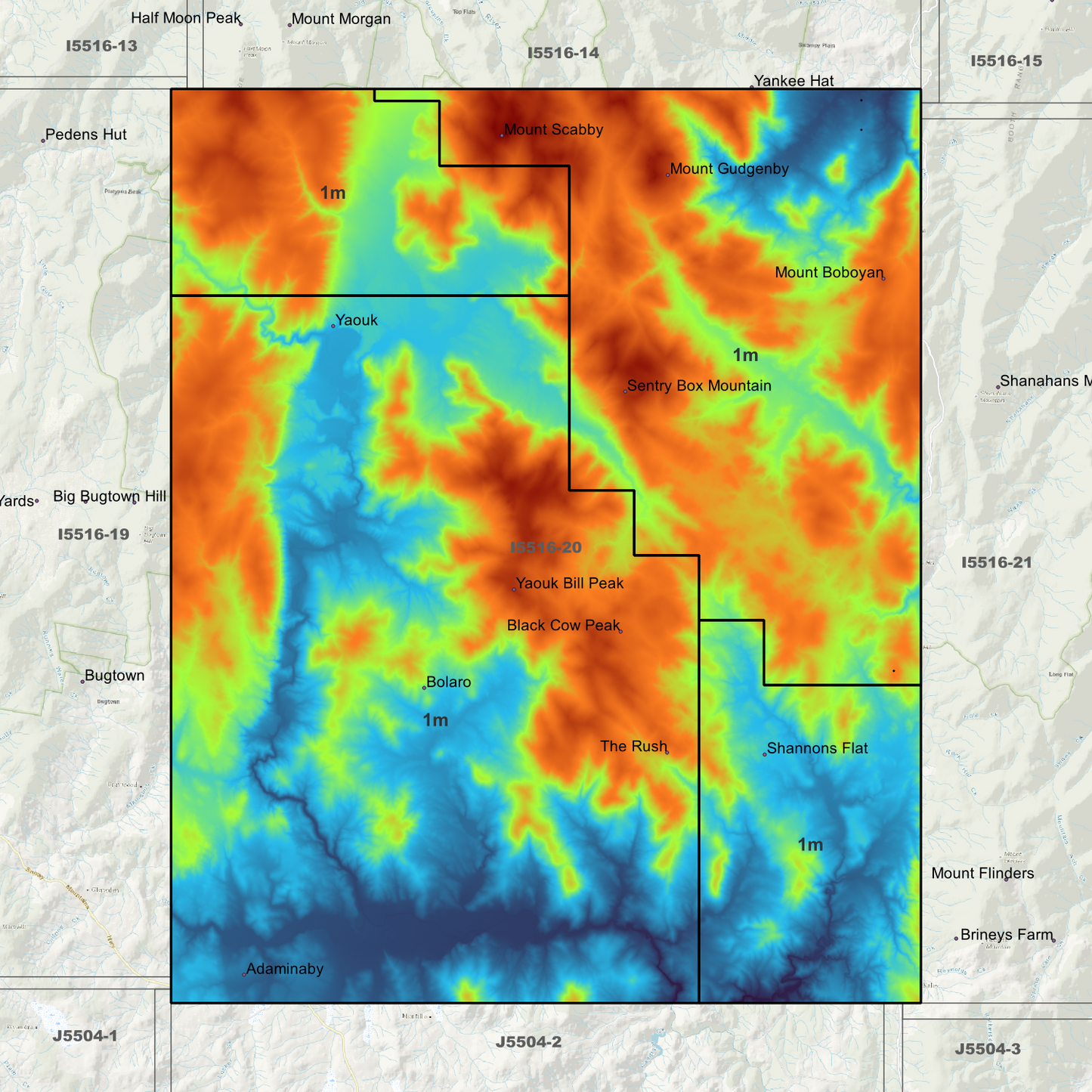 Adaminaby 1m Digital Elevation Models (I5516-20)