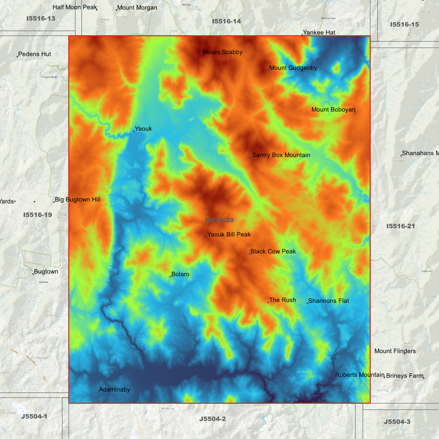Adaminaby 1m Digital Elevation Models (I5516-20)