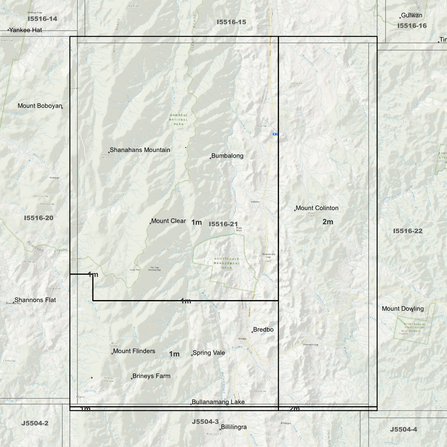Bredbo 1m & 2m Digital Elevation Models (I5516-21)