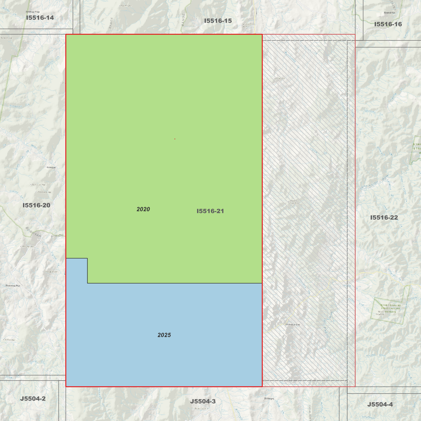 Bredbo 1m & 2m Digital Elevation Models (I5516-21)