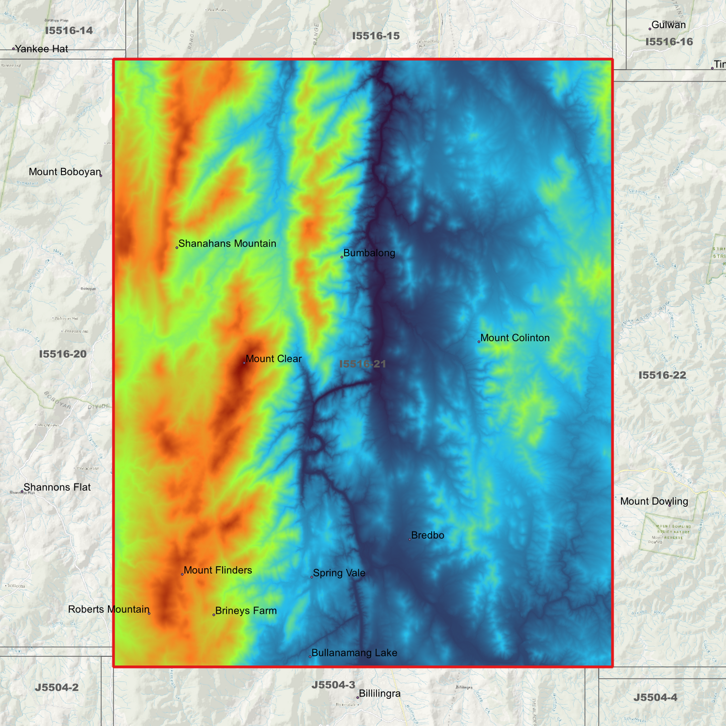 Bredbo 1m & 2m Digital Elevation Models (I5516-21)